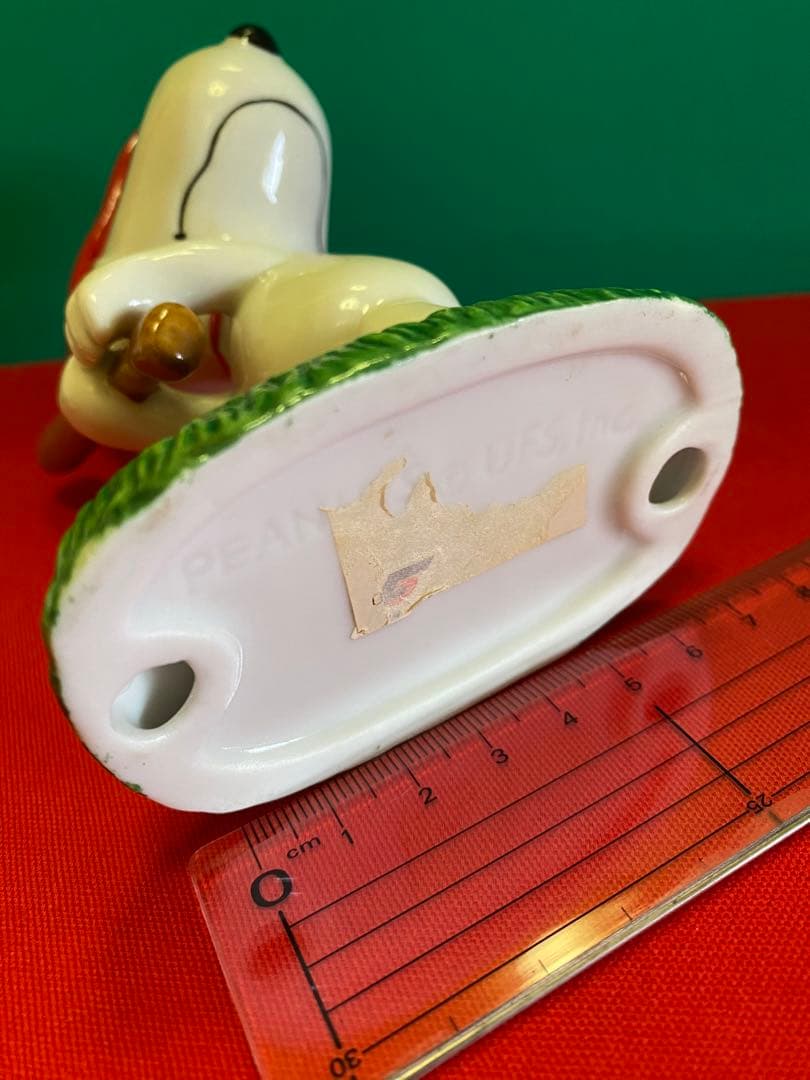 スヌーピー陶器フィギュアマスコット野球　置物　インテリア