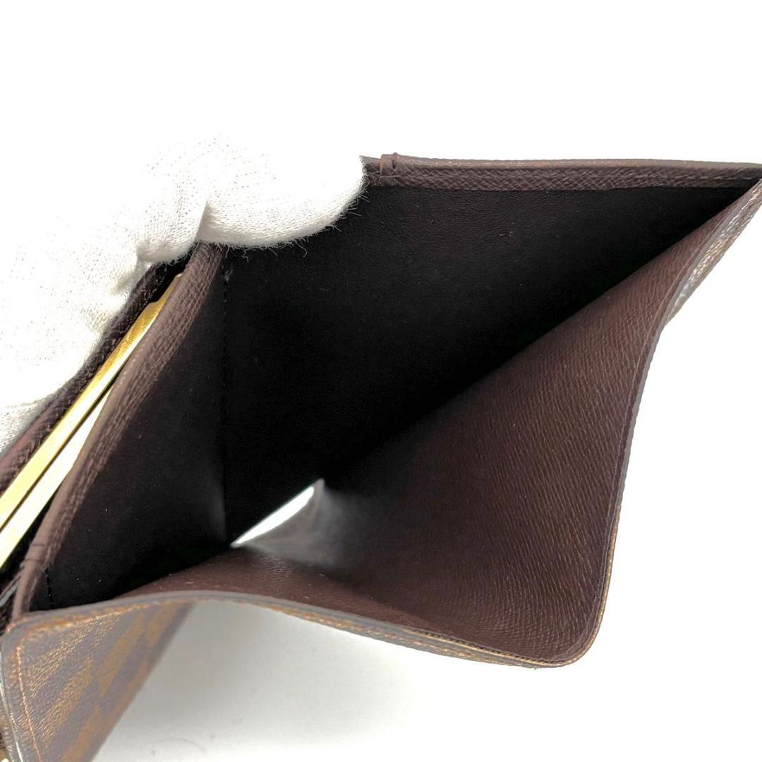 【超美品】ルイヴィトン ダミエ ヴィエノワ がま口 二つ折り財布 ブラウン
