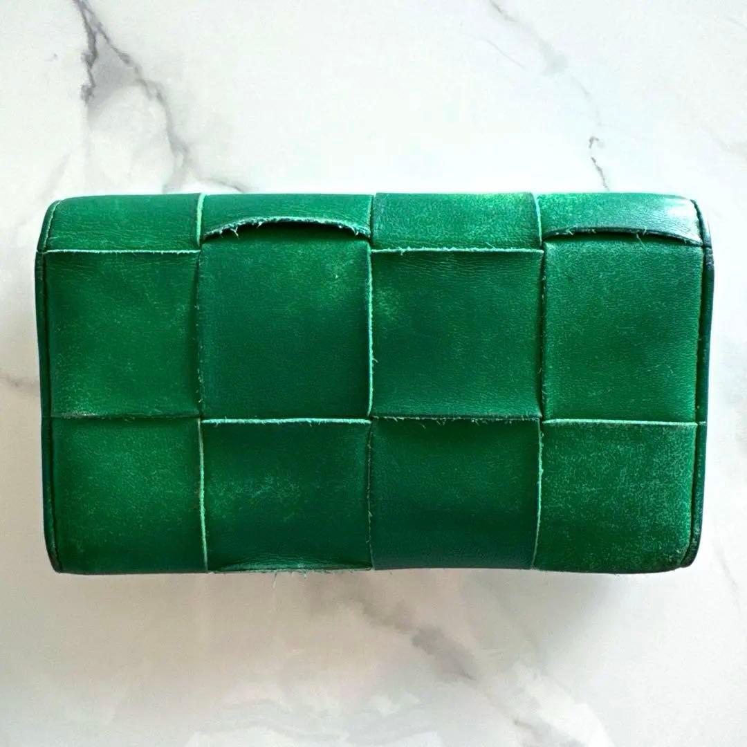 BOTTEGA VENETA カセット 長財布 フラップ グリーン
