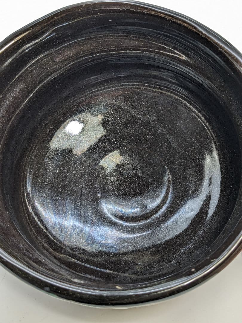 佐治光太郎（光寿） 黒織部茶盌 共箱 抹茶碗 抹茶茶碗 茶道具 茶器 美濃焼