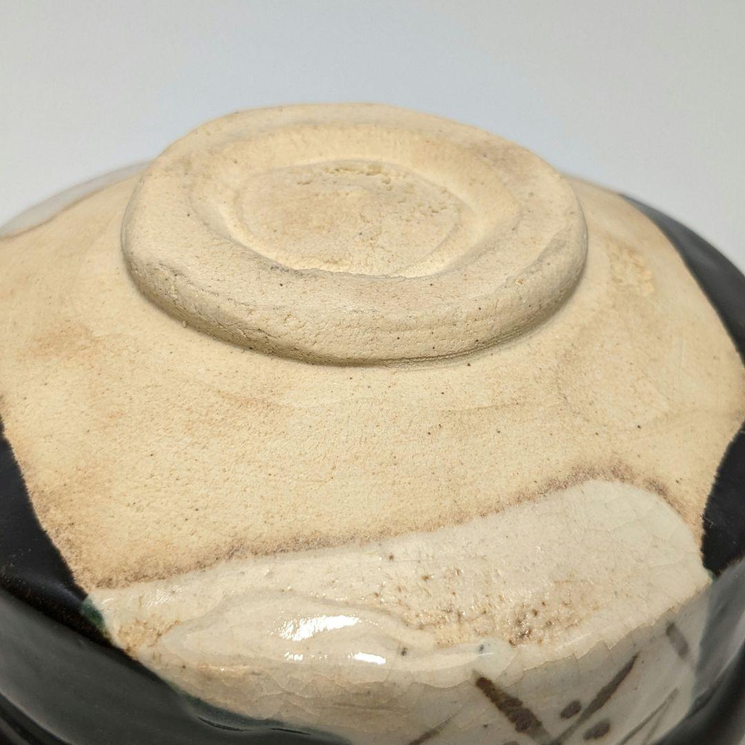 佐治光太郎（光寿） 黒織部茶盌 共箱 抹茶碗 抹茶茶碗 茶道具 茶器 美濃焼