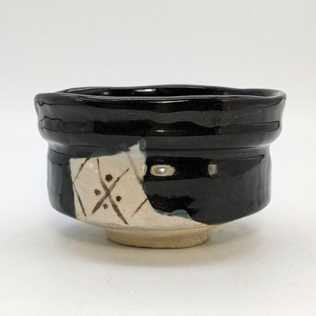 佐治光太郎（光寿） 黒織部茶盌 共箱 抹茶碗 抹茶茶碗 茶道具 茶器 美濃焼