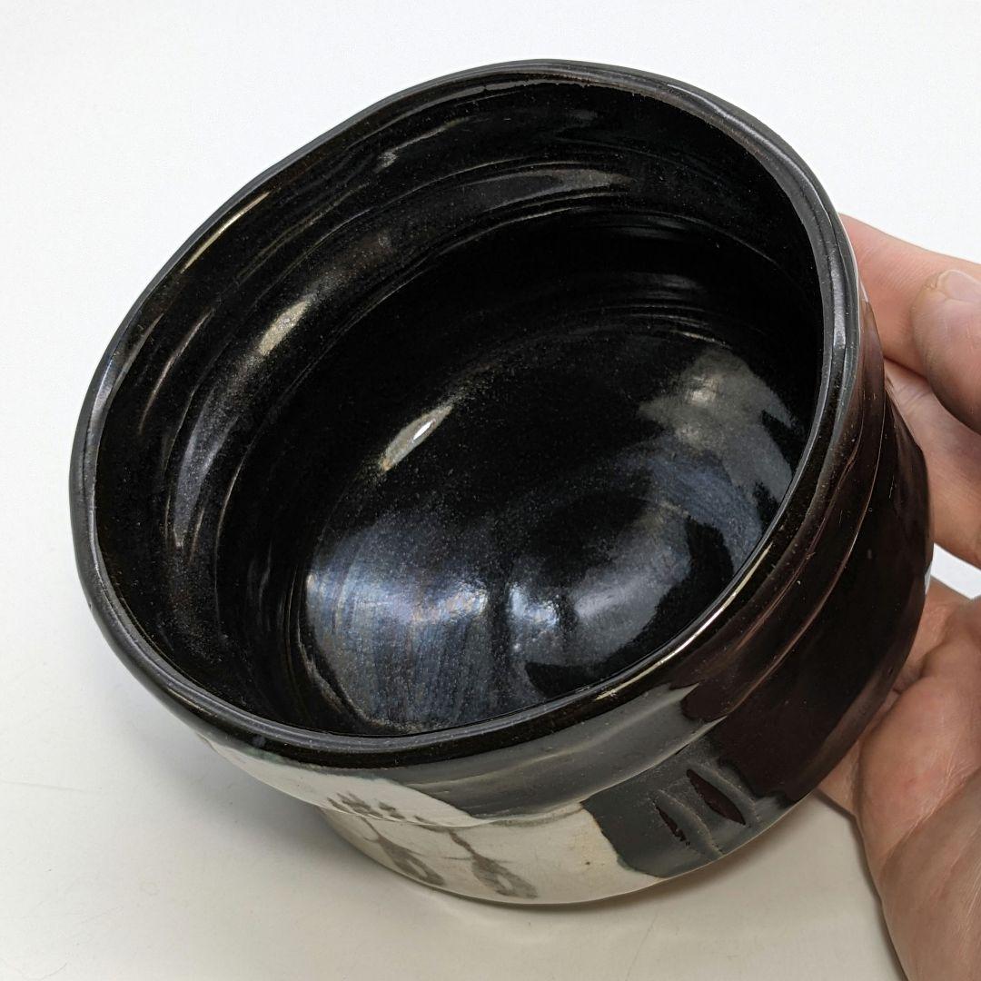 佐治光太郎（光寿） 黒織部茶盌 共箱 抹茶碗 抹茶茶碗 茶道具 茶器 美濃焼