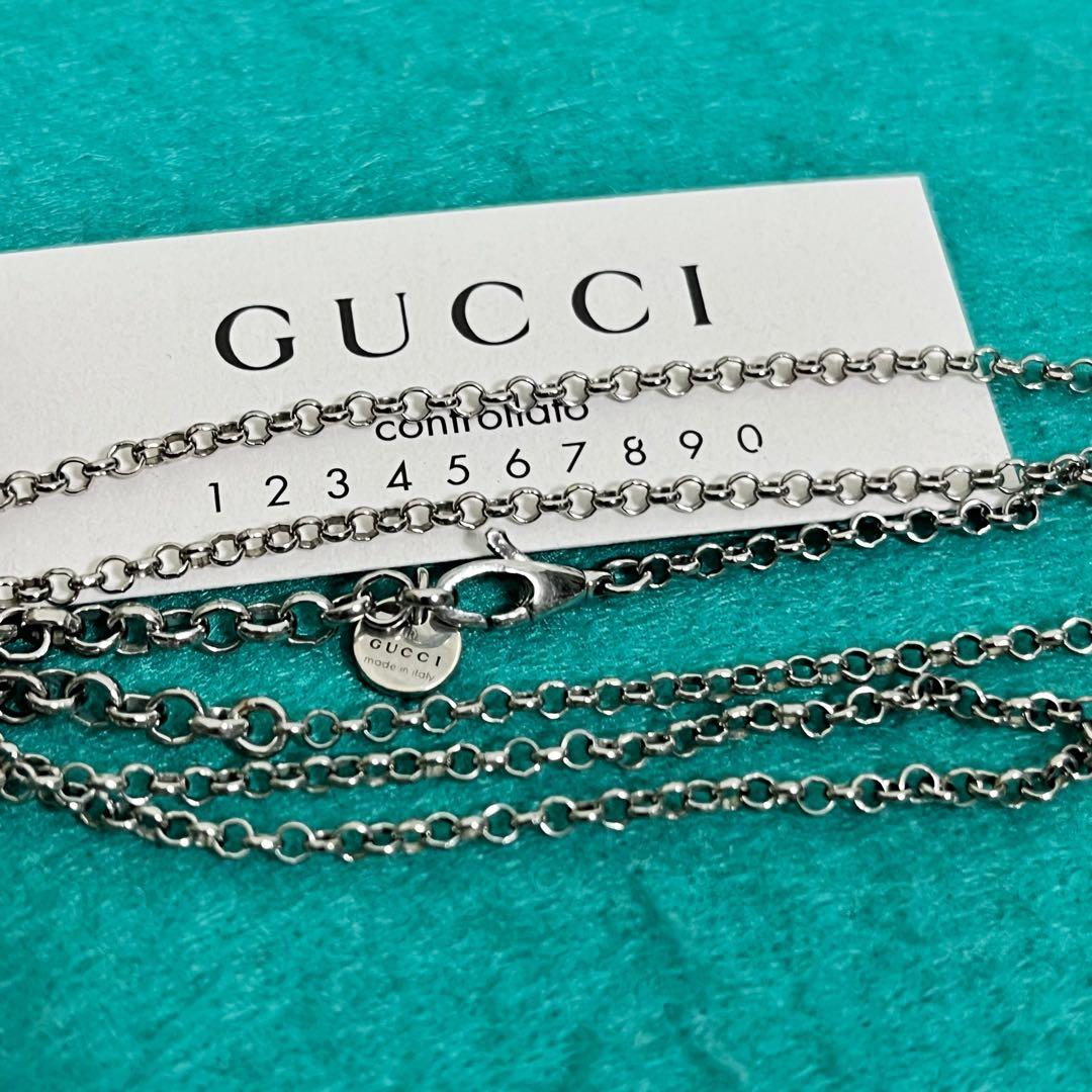 美品　GUCCI 2.2ミリ　クロームチェーンネックレス