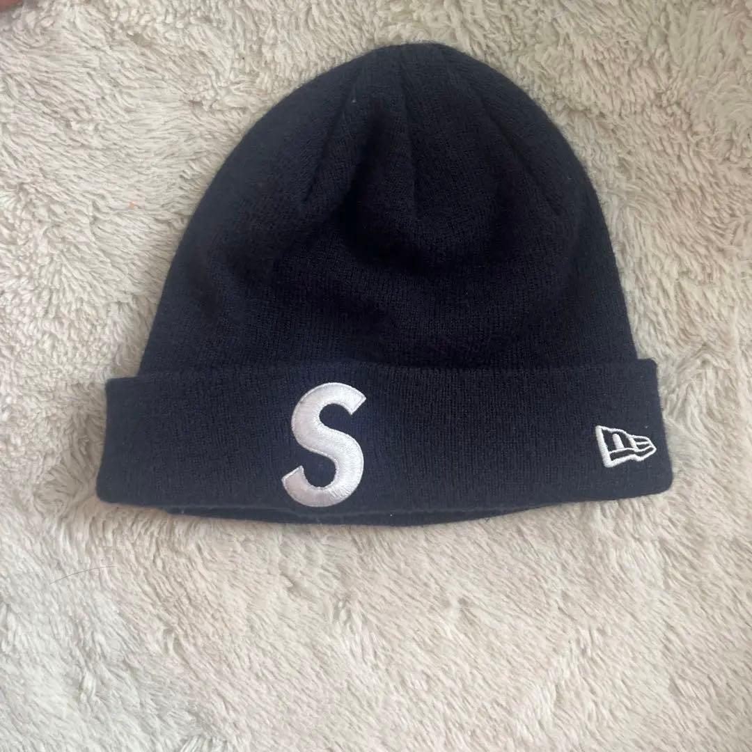 極美品✨✨Supreme Nike NEW ERA ニット帽 ネイビー Sロゴ