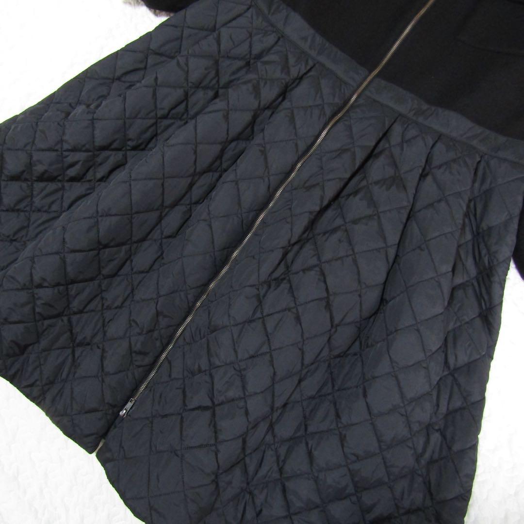 【美品/CAROLINA GLASER 】キルティングロングコート/ウール混