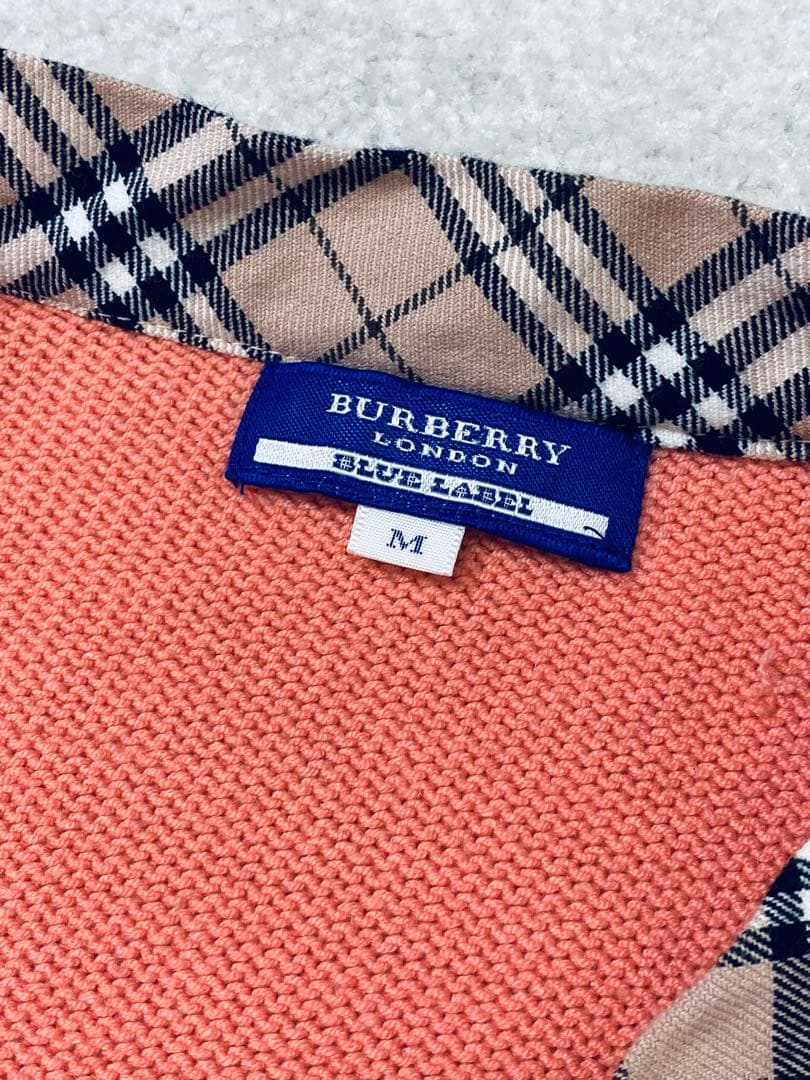 9571. BURBERRY BLUE LABEL ノバチェック カーディガン