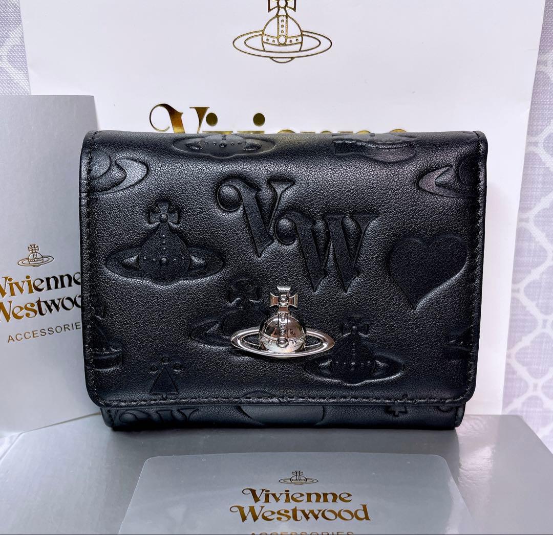 【☆内柄も素敵☆】Vivienne Westwood 三折財布 マットブラック