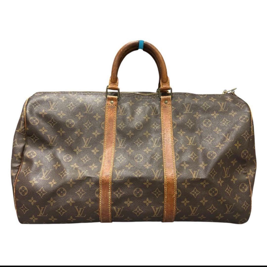 【鑑定済】Louis Vuitton ボストンバック　モノグラム キーポル50