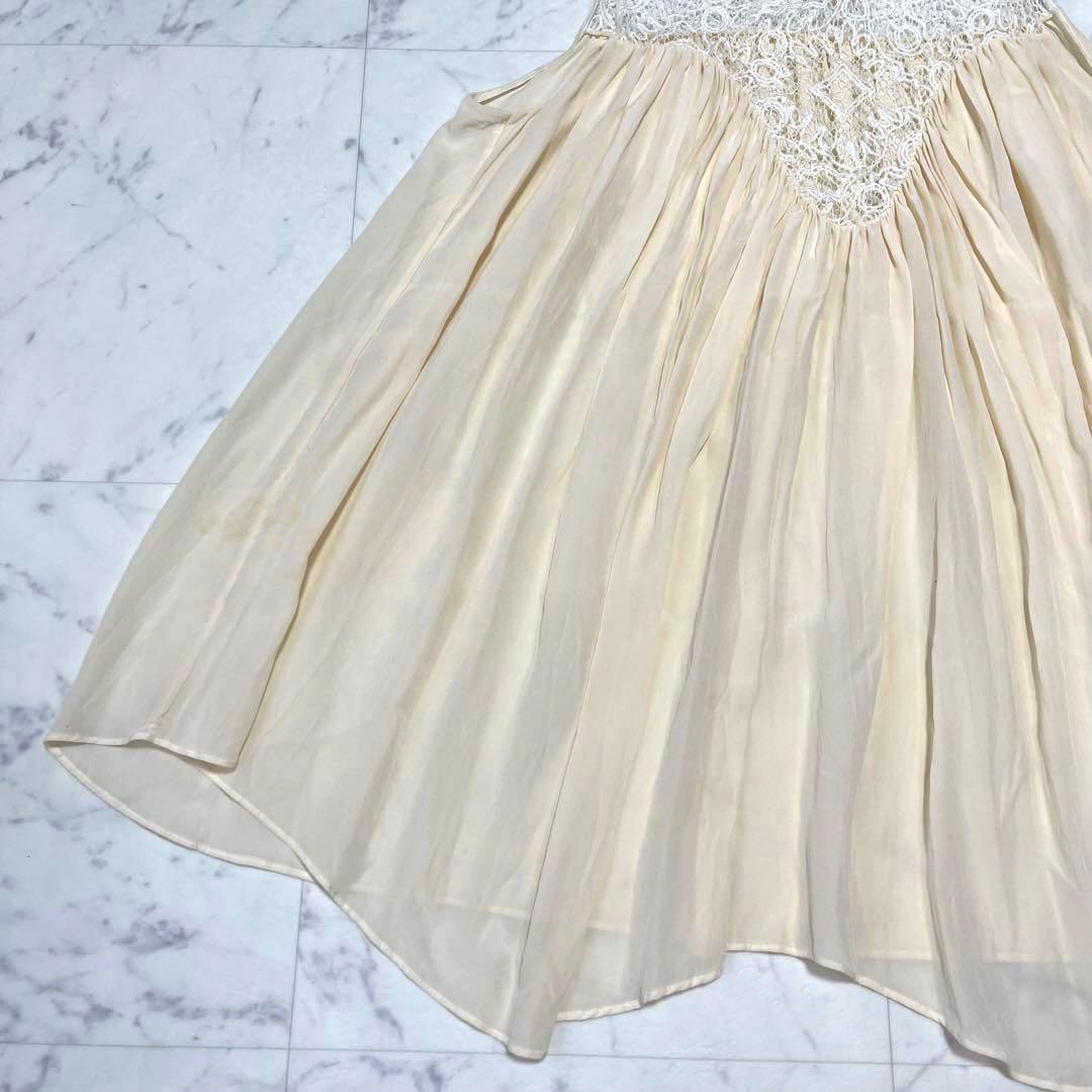 希少✨クロエ シルクシフォンキャミソール レース ギャザー フレアトップス