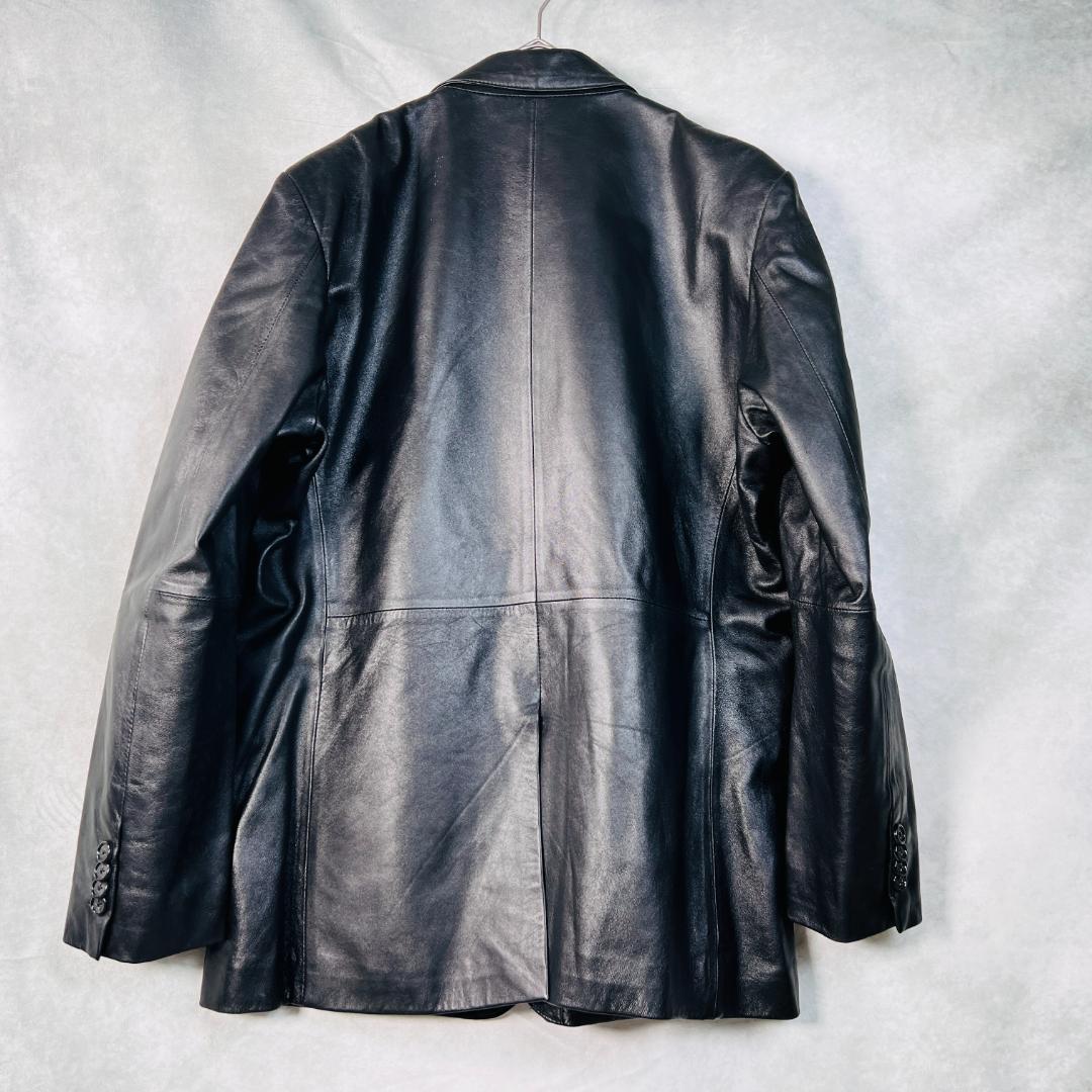 【クリスチャンモード・美品】テーラードジャケット 本革 シープスキン XL