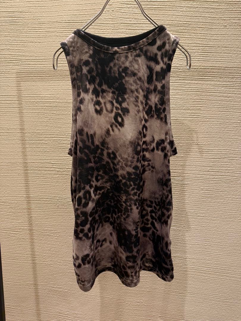 トップス 00s Japanese label leopard tank top y2k