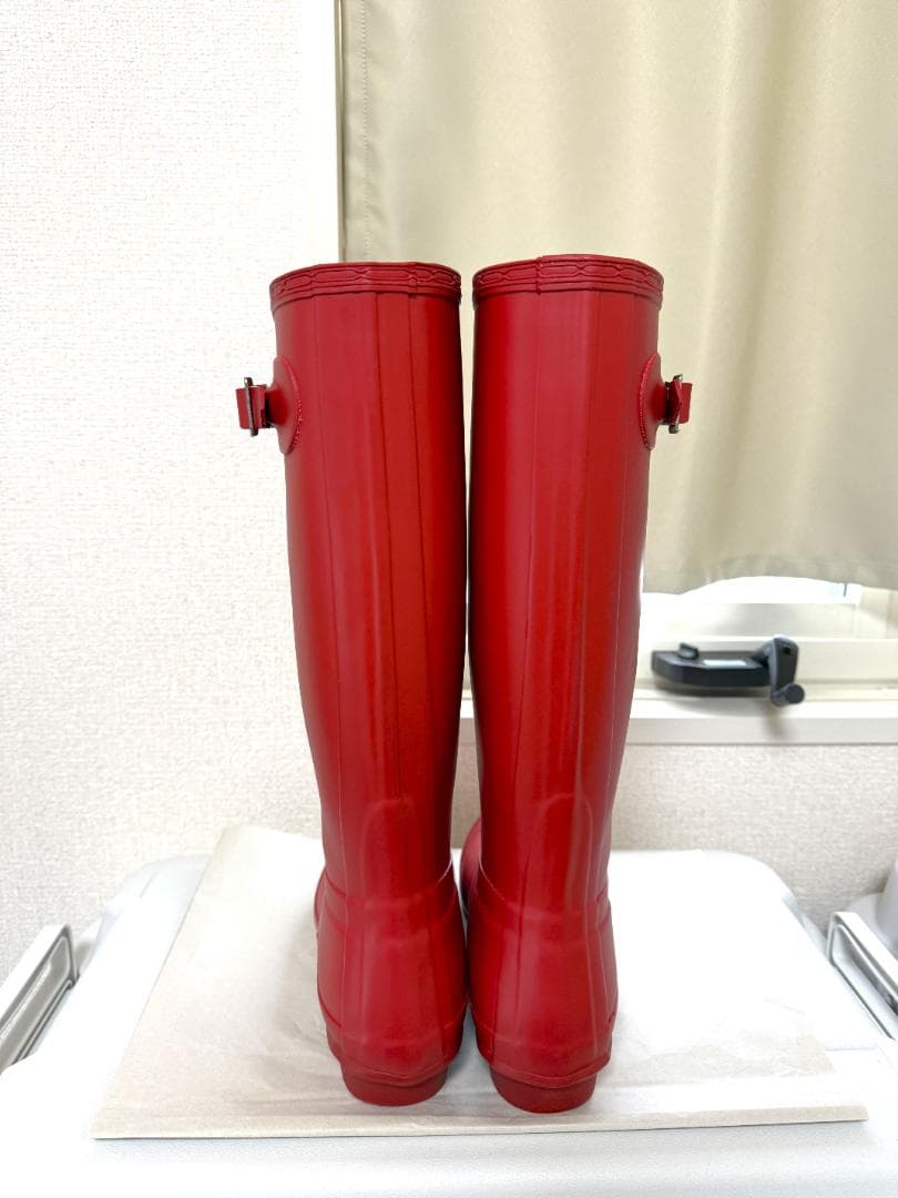 HUNTERハンター★レインブーツ トール ロング 赤 レッド 24cm
