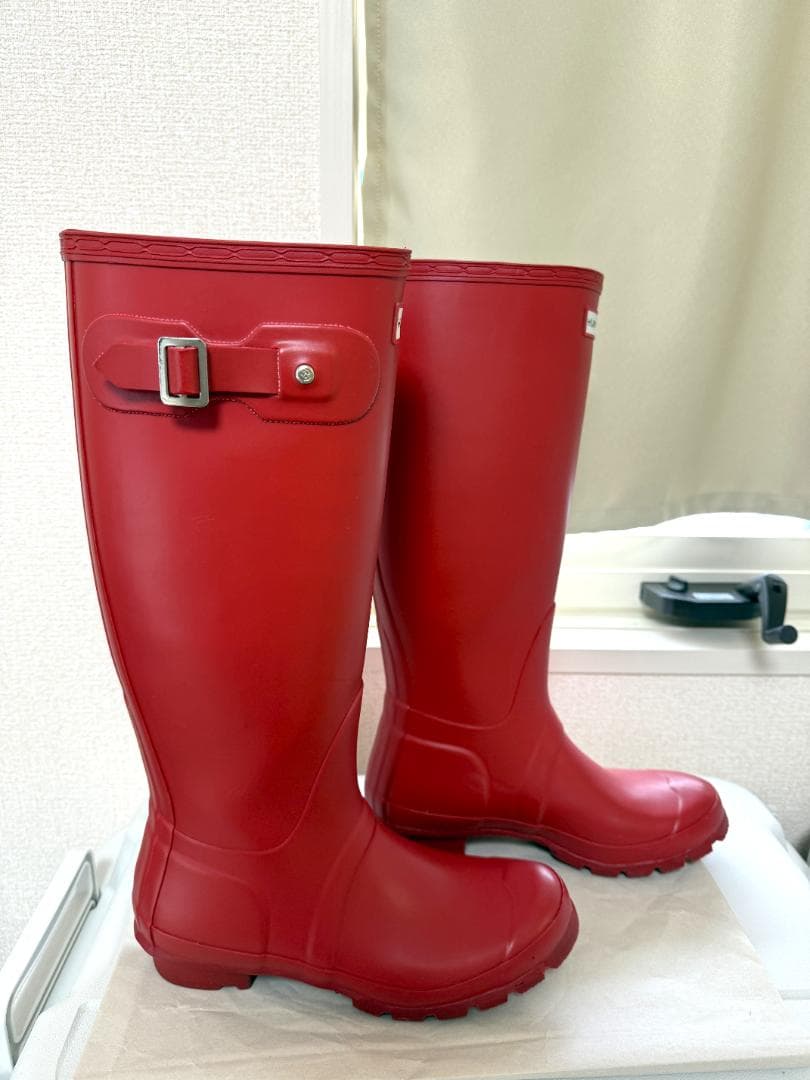 HUNTERハンター★レインブーツ トール ロング 赤 レッド 24cm