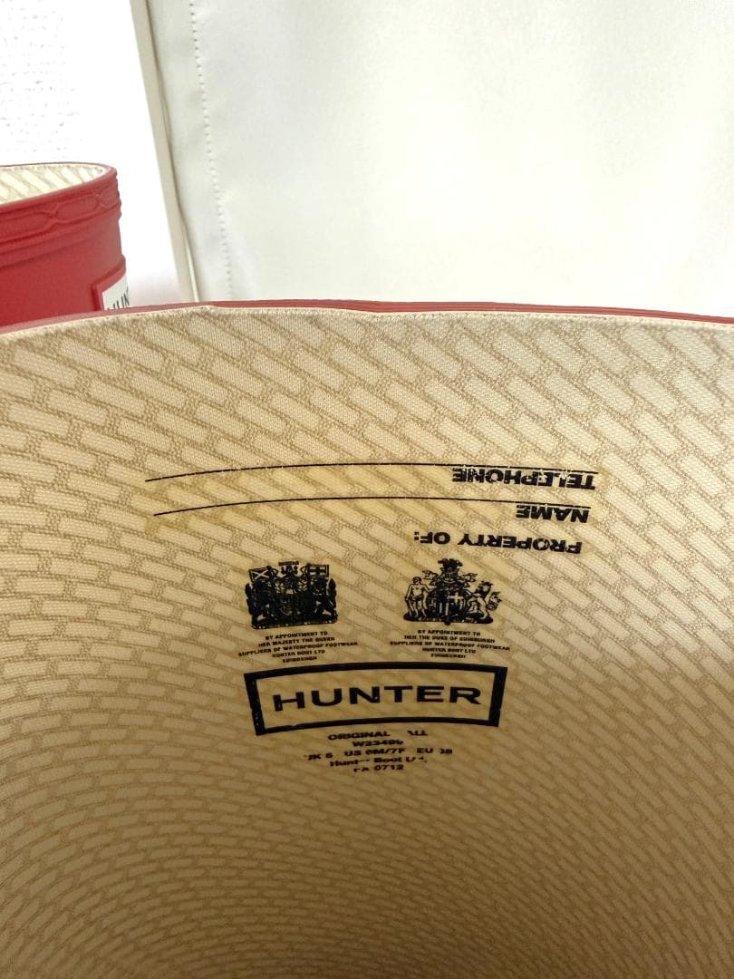 HUNTERハンター★レインブーツ トール ロング 赤 レッド 24cm