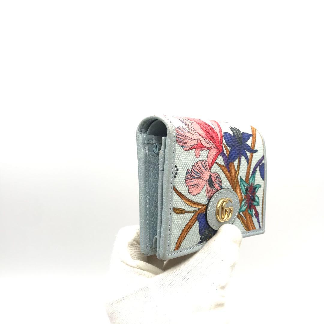 正規品　新品同様　グッチ財布　グッチ折り財布　　ggマーモント グッチフローラ