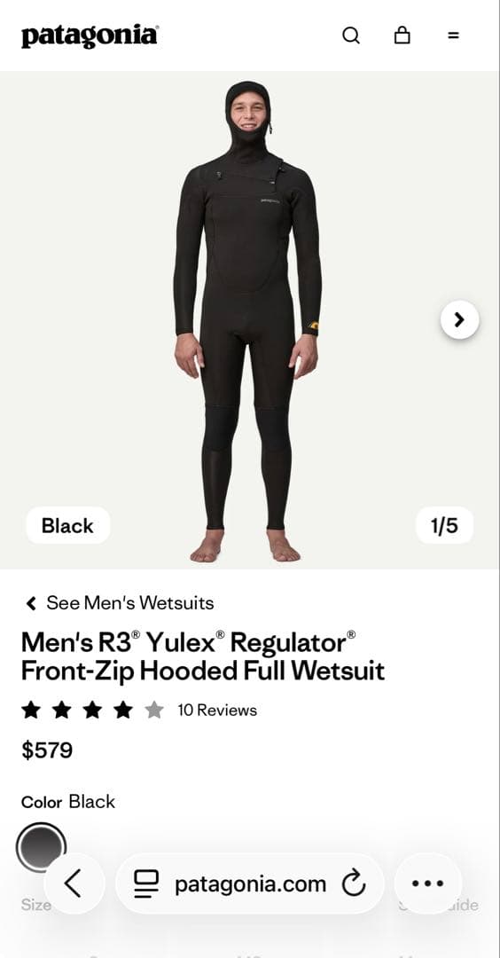 サーフィン・ボディボード Patagonia Front-Zip Hooded Full Wetsuit