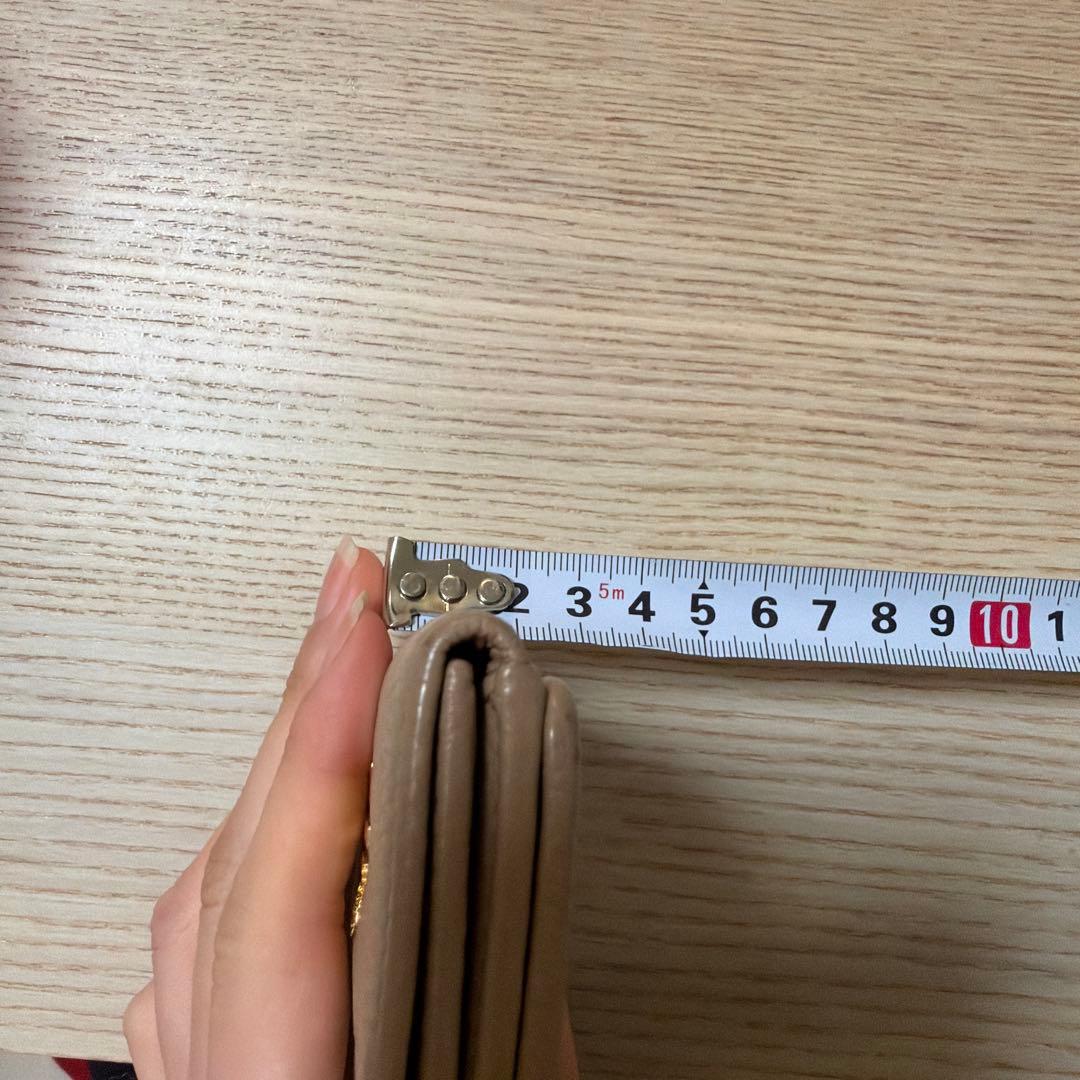 【PRADA】三つ折り財布 レザー ベージュ コンパクトウォレット ミニ財布