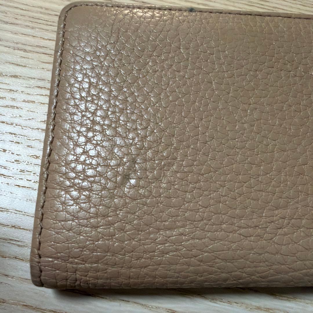 【PRADA】三つ折り財布 レザー ベージュ コンパクトウォレット ミニ財布