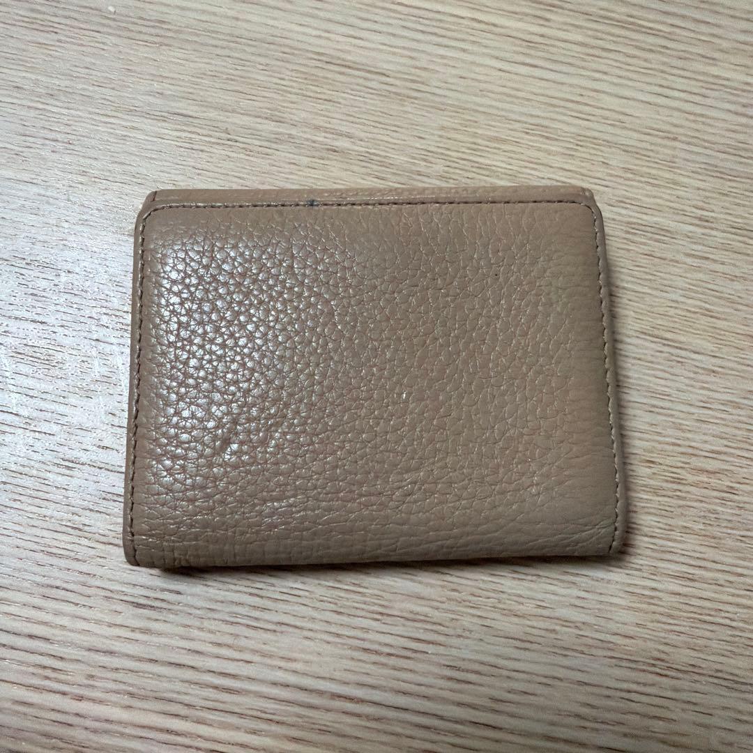 【PRADA】三つ折り財布 レザー ベージュ コンパクトウォレット ミニ財布