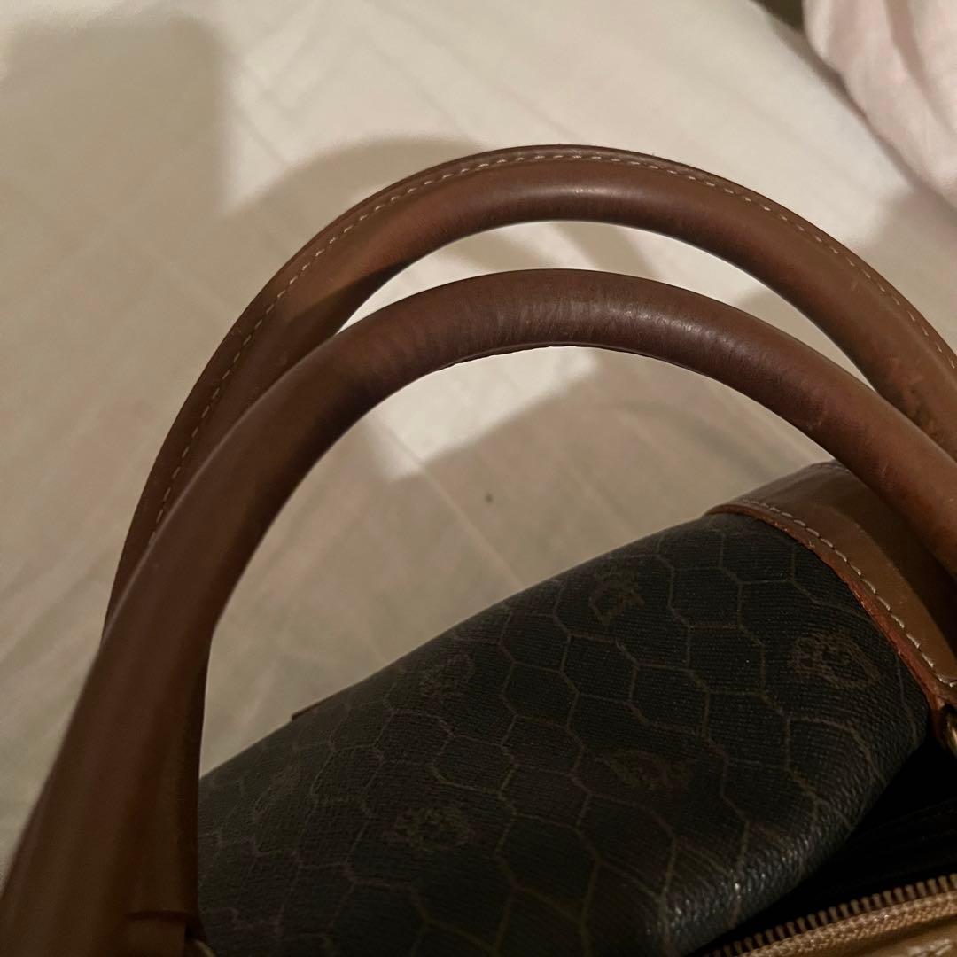 ディオール ボストンバッグ 大容量 ハニカム PVC レザー 茶系