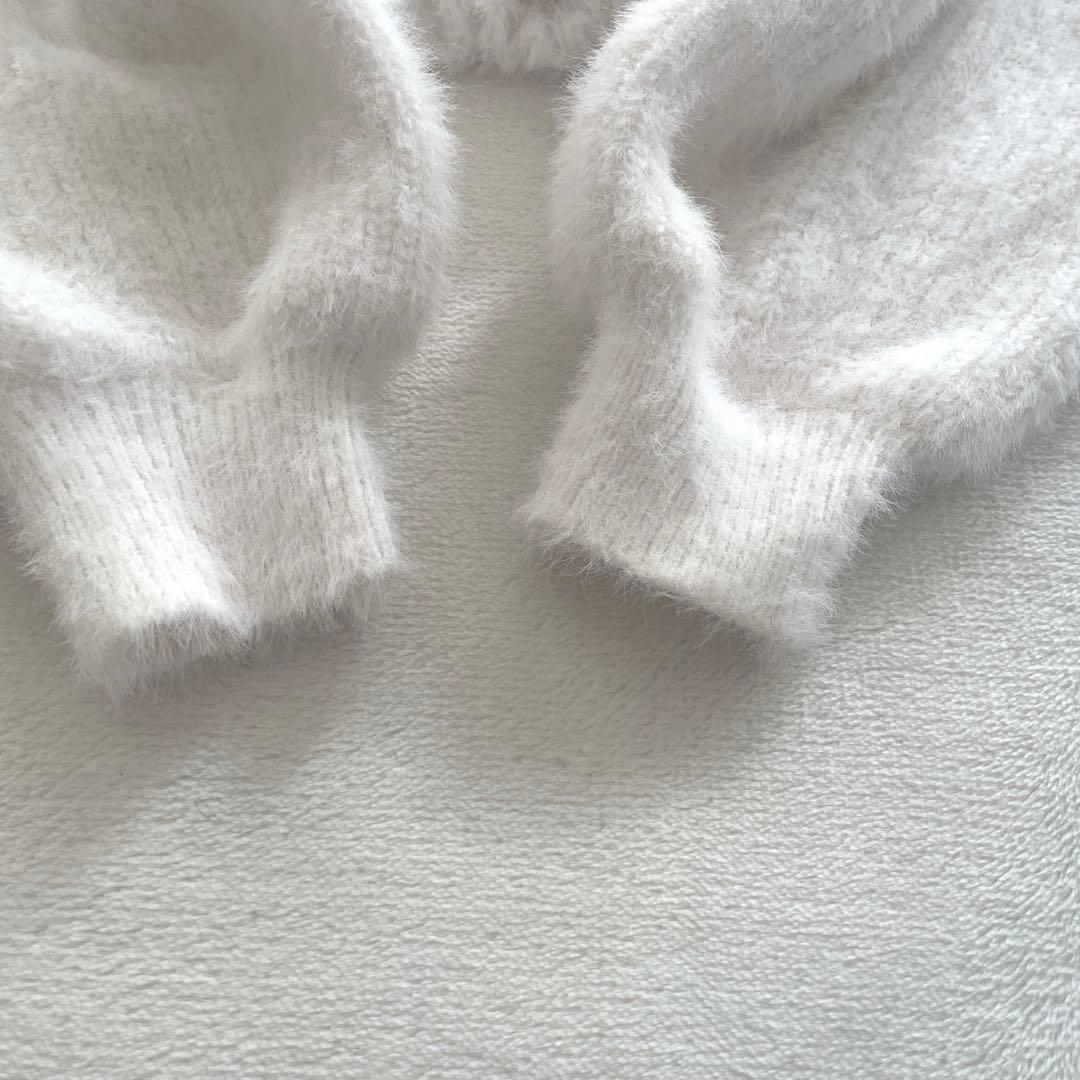 極美品♡LIZLISA レイヤード風肩あきニット　ホワイト　ピンク