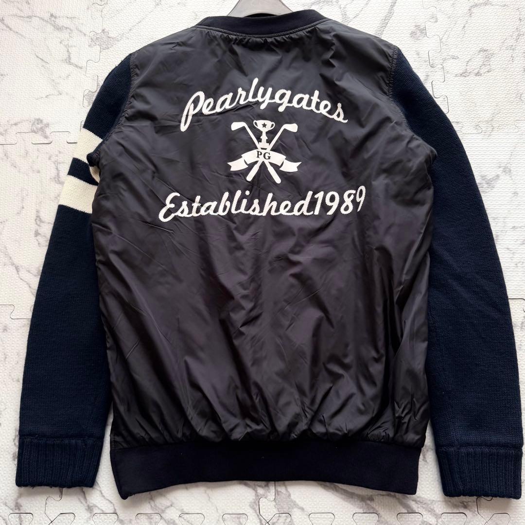 美品✨パーリーゲイツ スニード プルオーバージャケット 袖ニット ネイビー 4