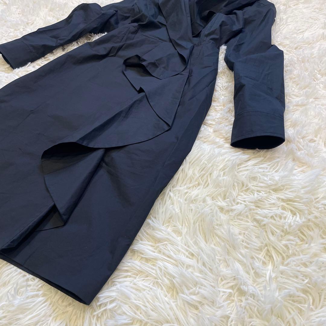 MaxMara マックスマーラ ワンピース 白タグ フリル ショールカラー 40