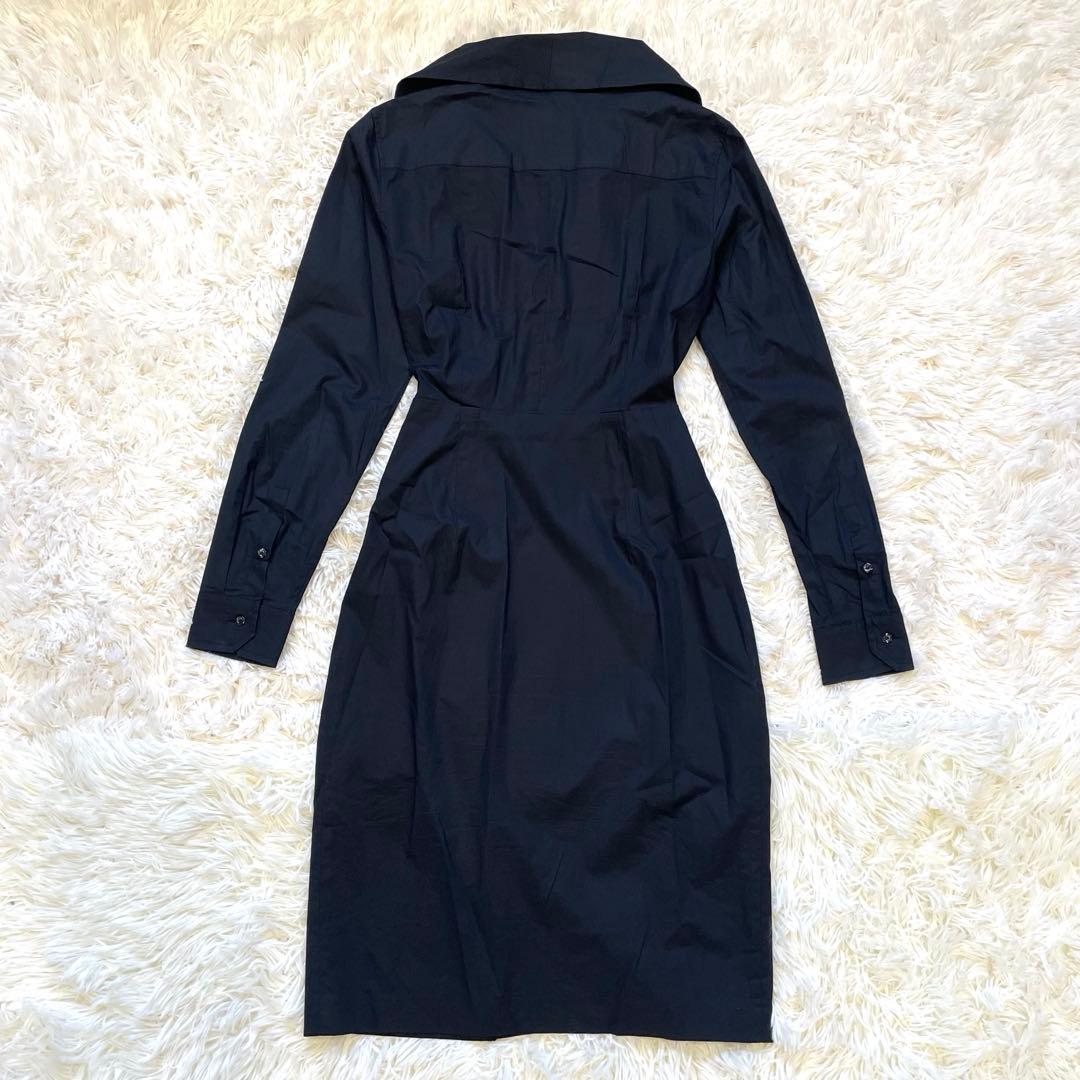 MaxMara マックスマーラ ワンピース 白タグ フリル ショールカラー 40