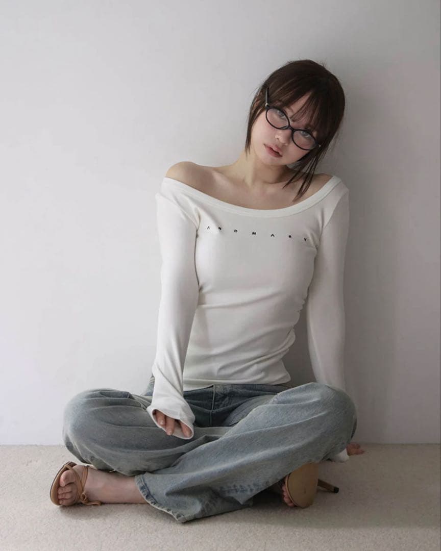 トップス ANDMARY Mary logo cable knit set black