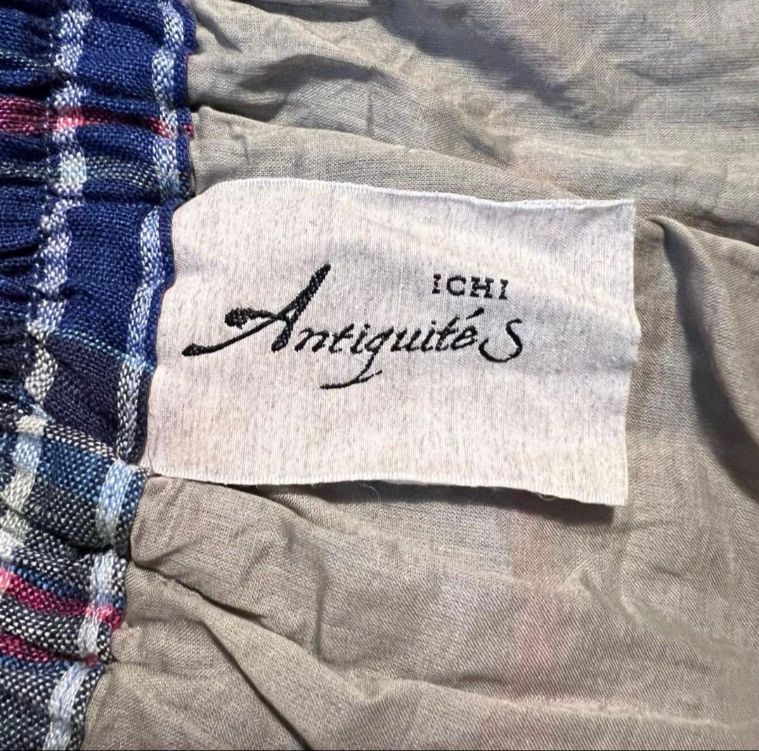イチアンティー クスICHI Antiquites チェックリネンスカート