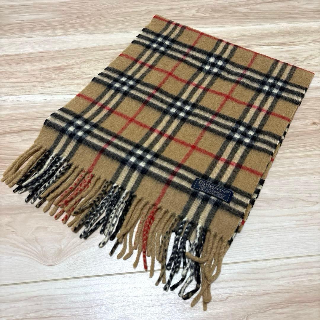 ▪️BURBERRY カシミヤ100% 定番　マフラー　ノバチェック　ベージュ
