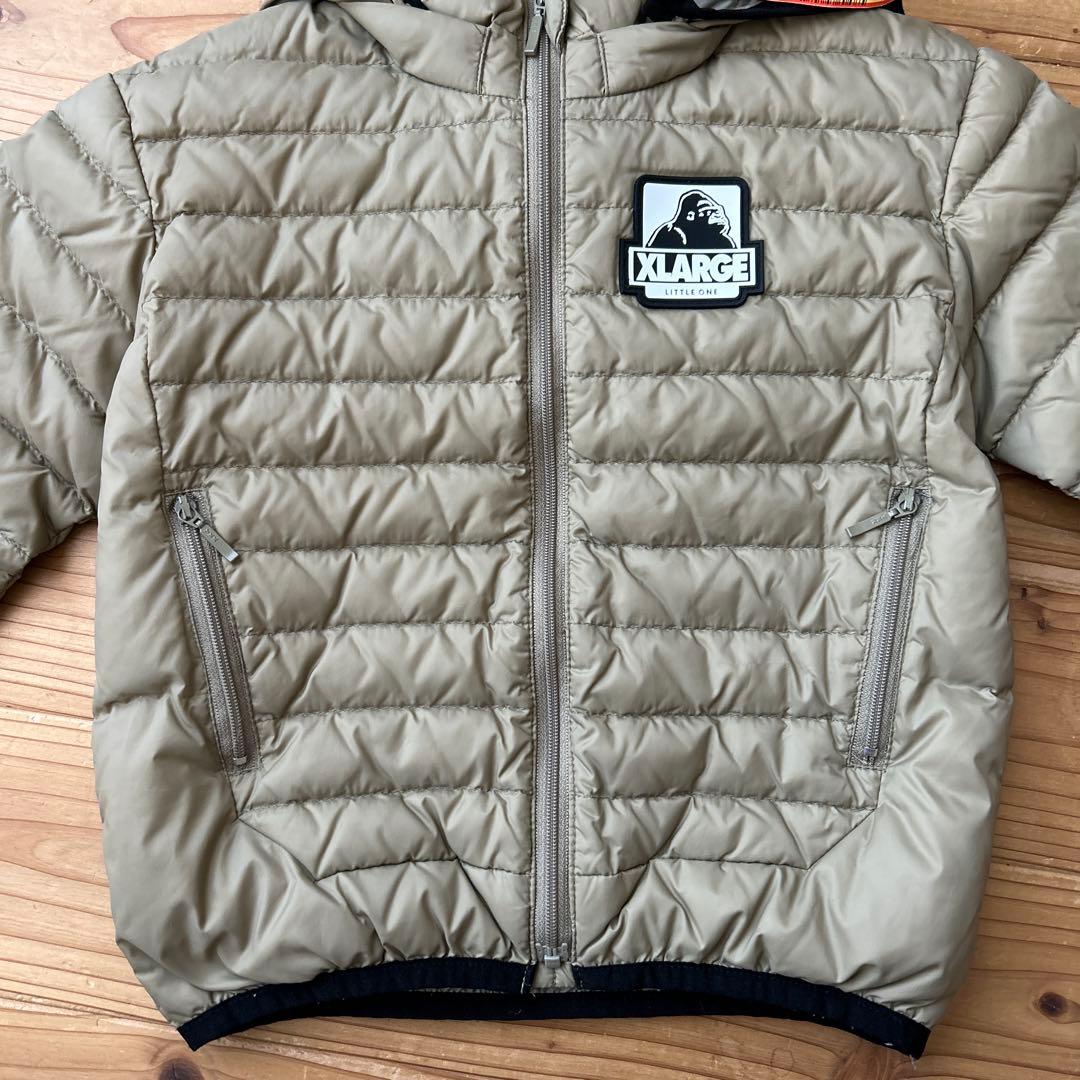 【最安値】XLARGE KIDS ライトダウンジャケット 90㎝　ベージュ　美品