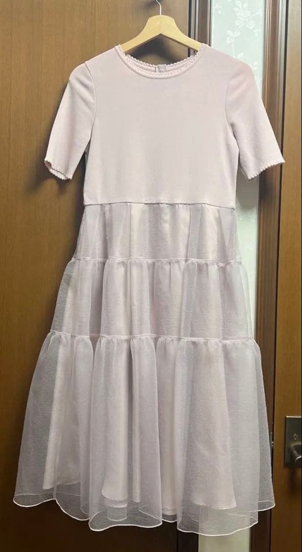 完売品　美品　ジョリーミニョン ふくれオーガンジー　ワンピース　ピンク　38