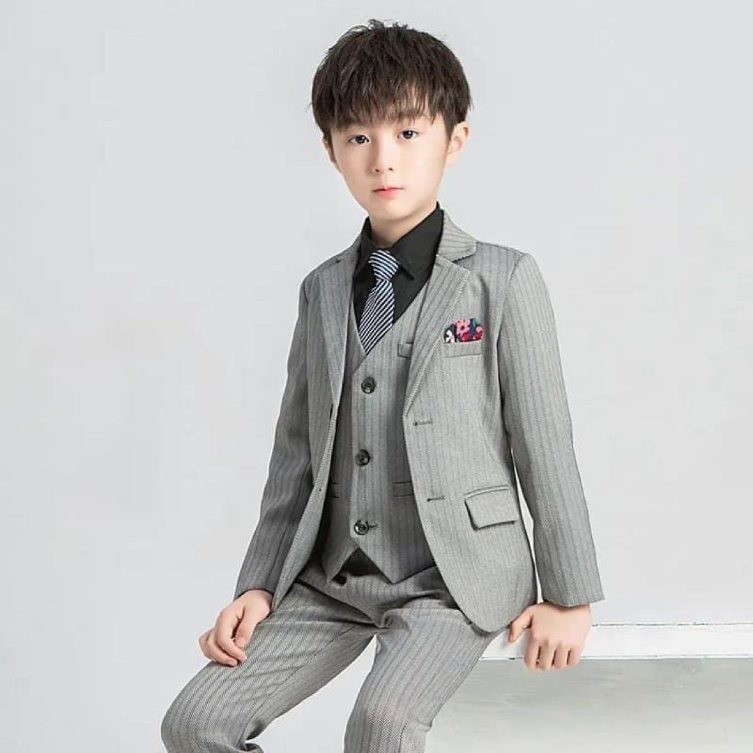 【新品】男の子　紳士風スーツ5点セット　160cm　卒業式 c