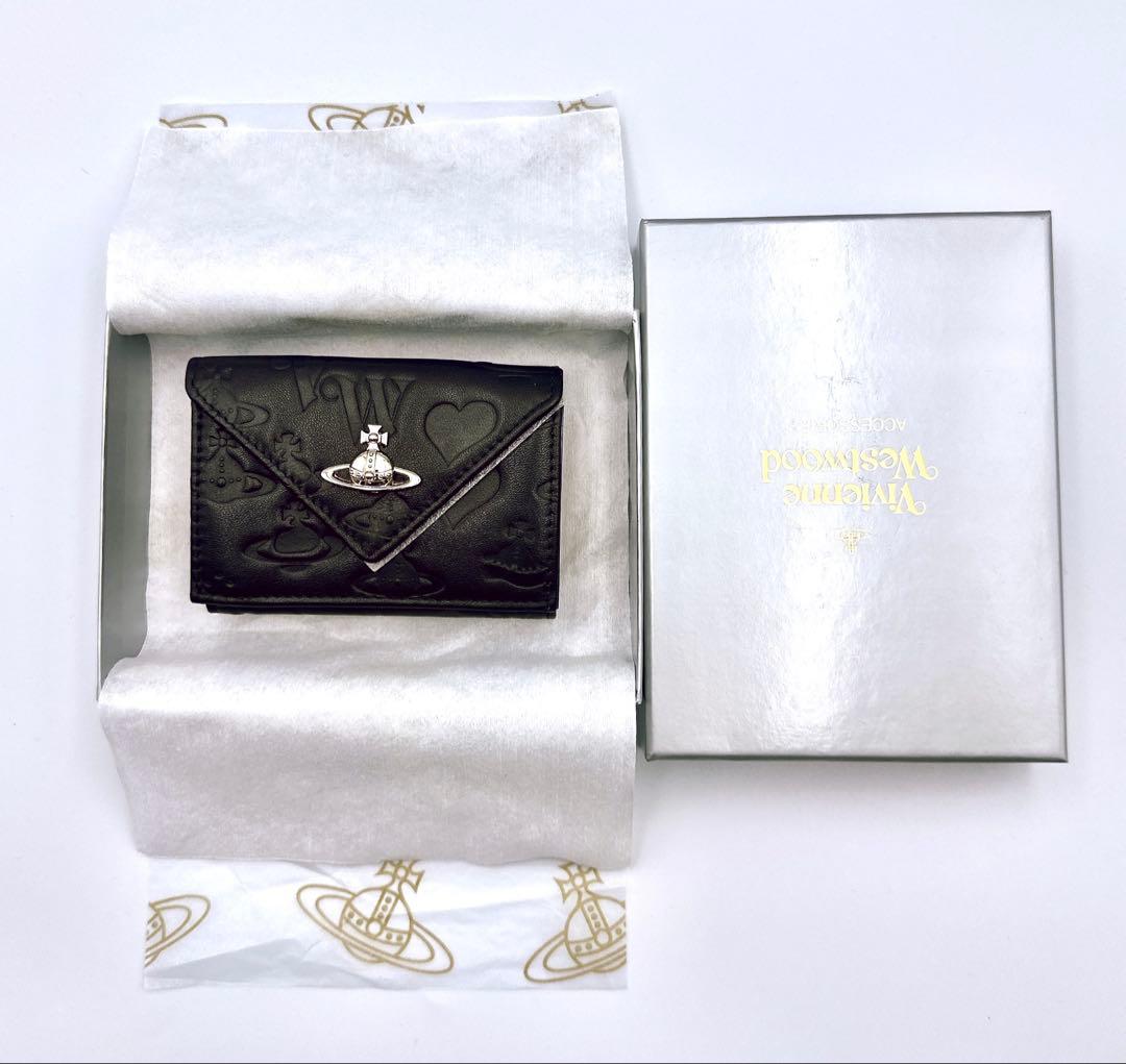 【新品✦最高】Vivienne Westwood ミニ財布 型押し 黒 大人気