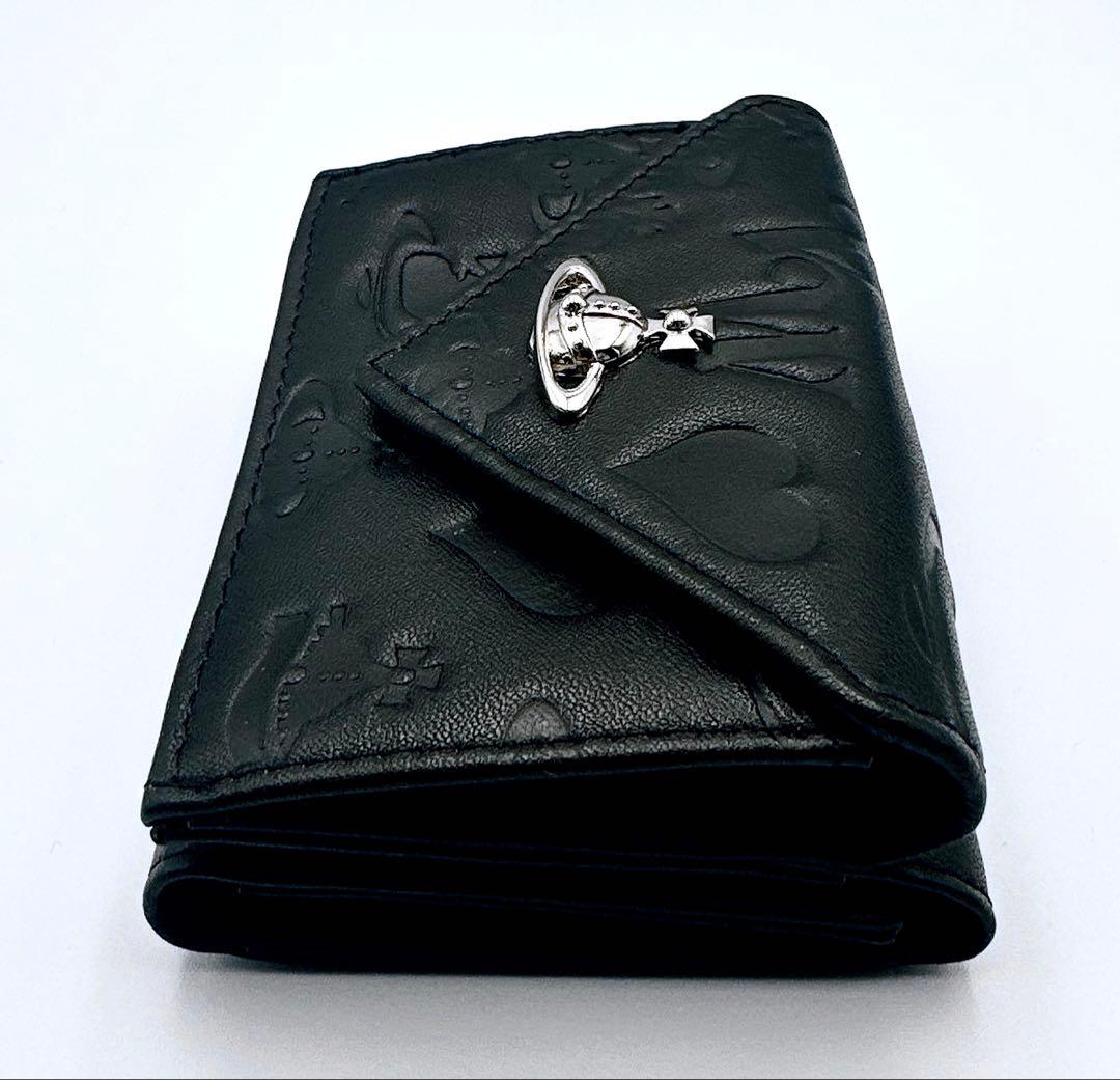 【新品✦最高】Vivienne Westwood ミニ財布 型押し 黒 大人気