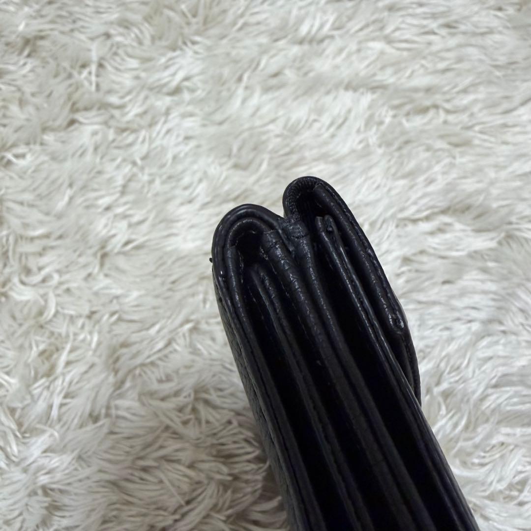 美品✨マリークワント　シーリングデイジーレター ミニウォレット　黒　レザー