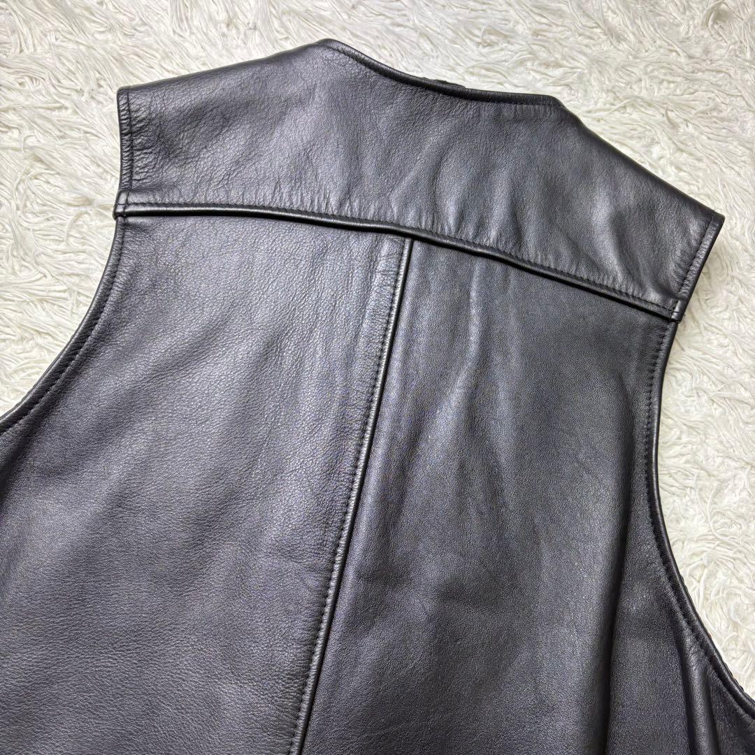 極美品　90s schott ショット USA製 本革 レザー ベスト　M 黒