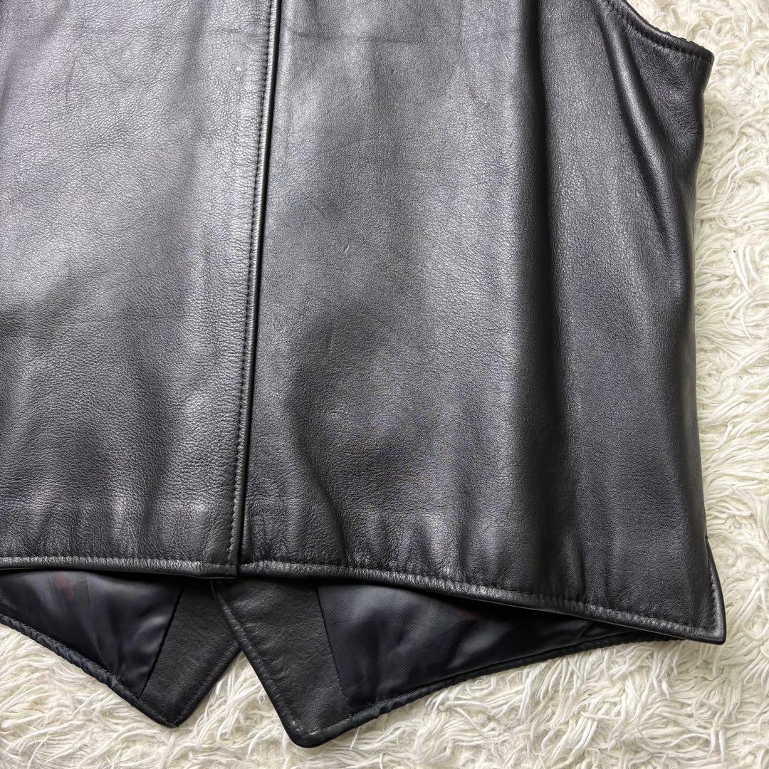 極美品　90s schott ショット USA製 本革 レザー ベスト　M 黒