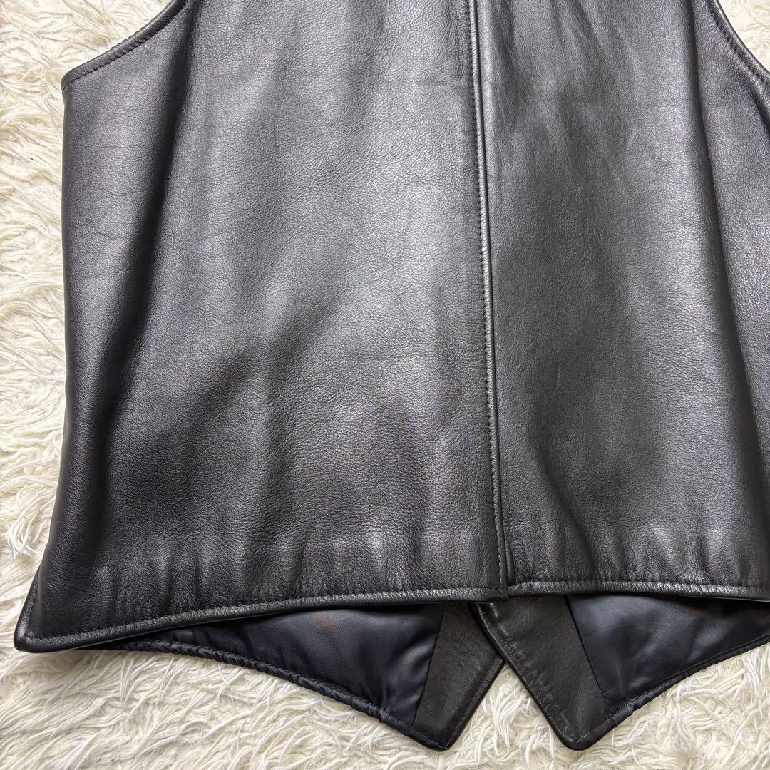 極美品　90s schott ショット USA製 本革 レザー ベスト　M 黒