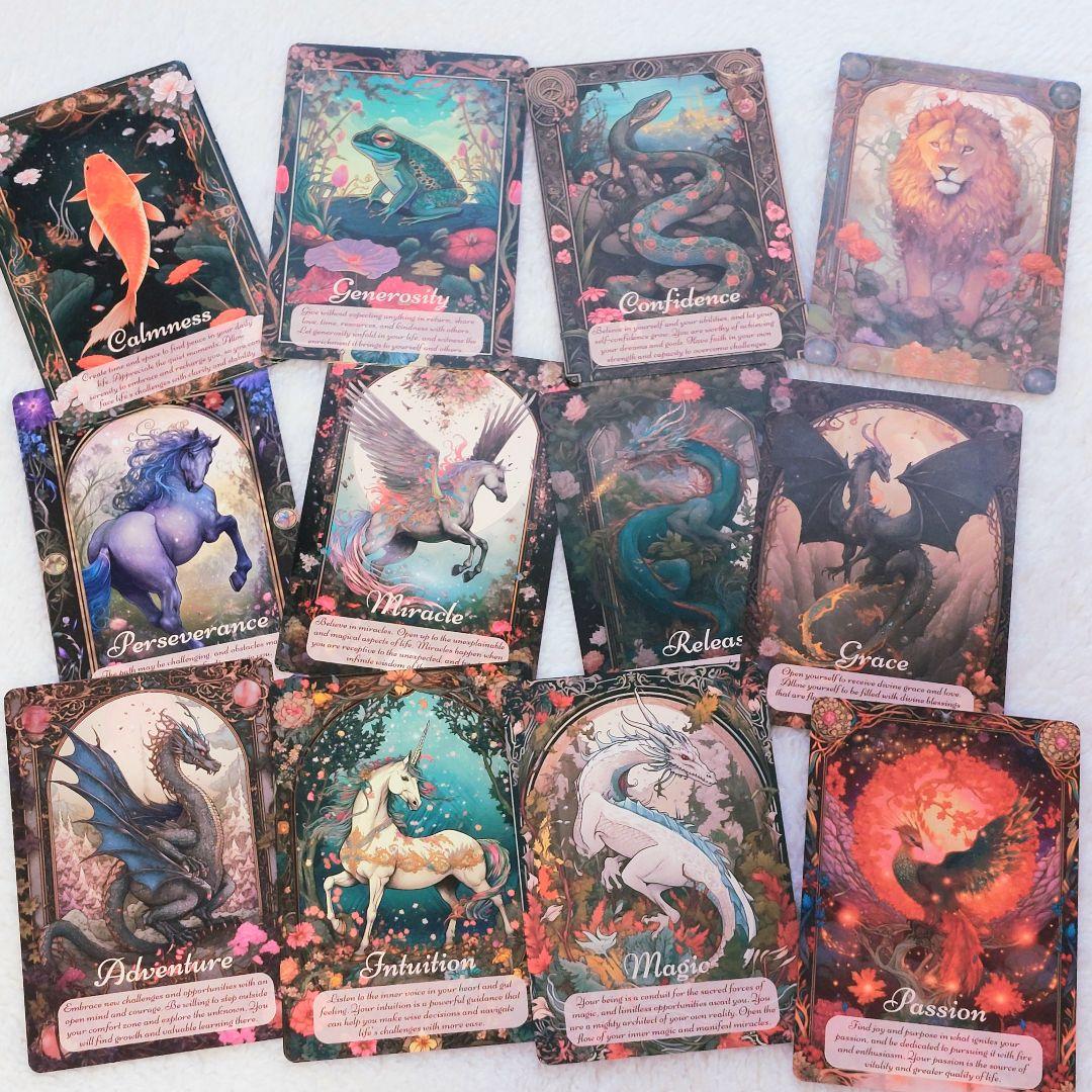 新品 グリーンゴールドエッジ パワーアニマル オラクルカード 全52枚