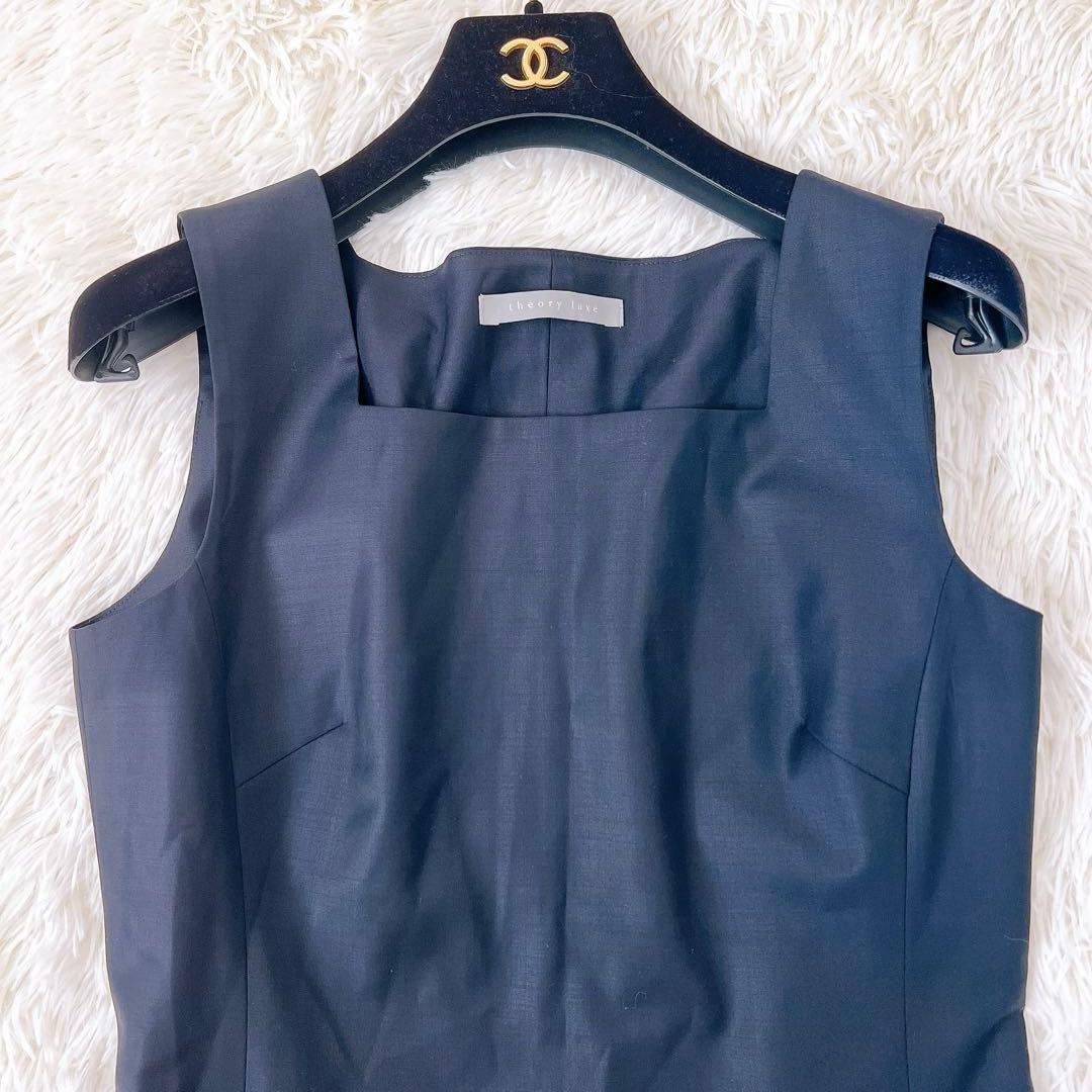 カンちゃん！theory luxe ネイビー光沢 ジャンパースカート 42