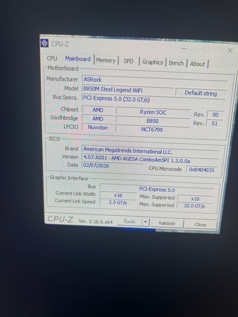ASRock B850m Steel Legend WiFi マザーボード
