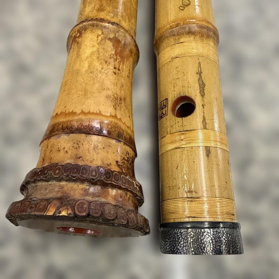 う*き様 尺八本体 竹製 金属リング付き 和楽器 音楽 管楽器 小物 格安