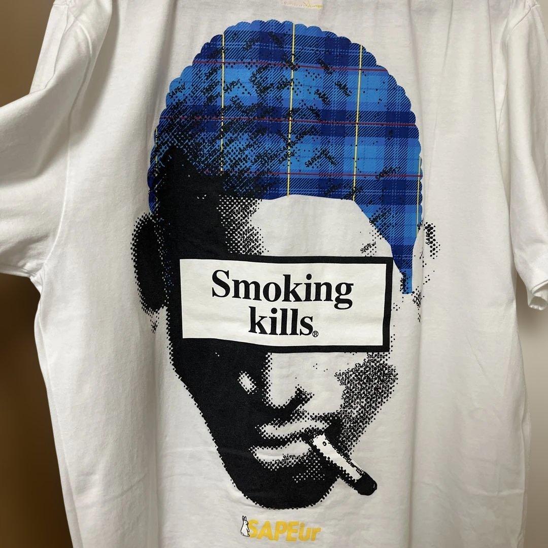 SAPEur Smoking kills Tシャツ ホワイト FR2 サプール