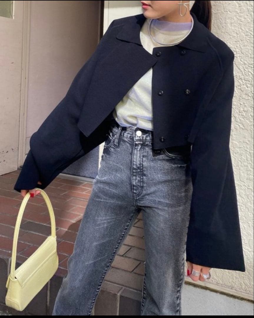 【Ameri vintage】JACKET LIKE SHORT KNIT
