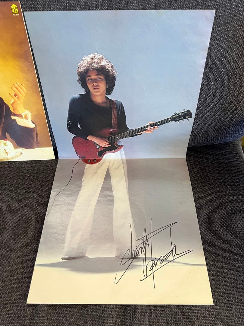 原田真二 LPレコード邦楽『Feel Happy』1978年 帯付き サイン