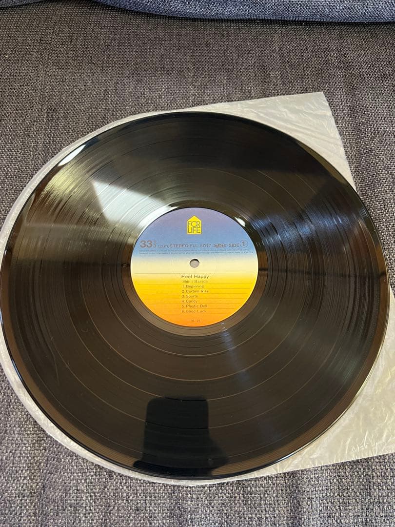 原田真二 LPレコード邦楽『Feel Happy』1978年 帯付き サイン