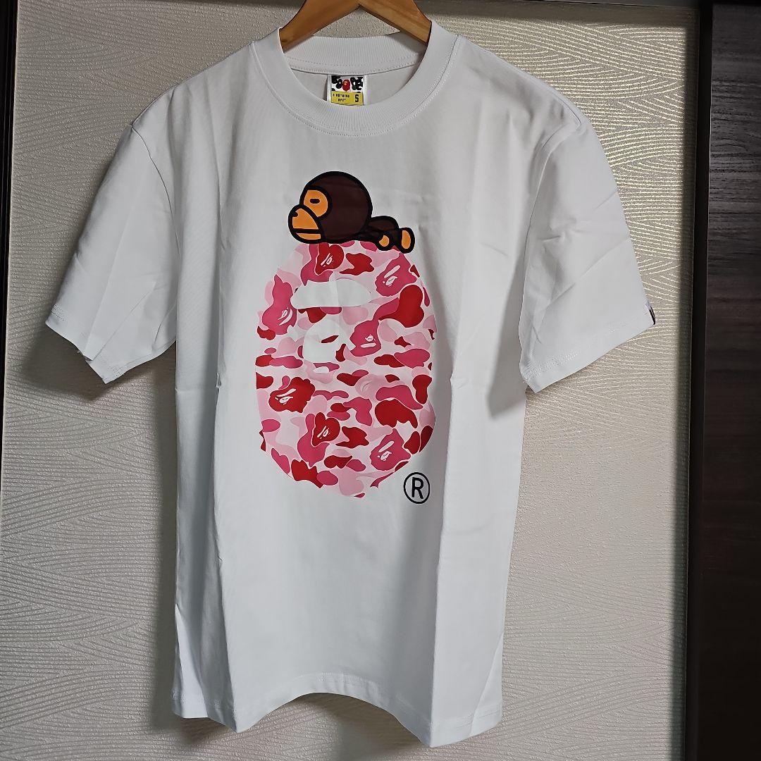 BAPE Tシャツ 綿100% ユニセックス カモ柄 S アベイシングエイプ